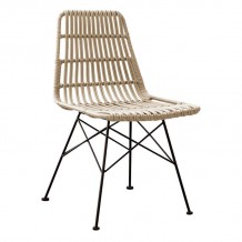 SALSA Καρέκλα Κήπου Βεράντας Μέταλλο Βαφή Μαύρο Wicker Φυσικό  c423510 SALSA Καρέκλα Κήπου Βεράντας Μέταλλο Βαφή Μαύρο Wicker Φυσικό  c423510