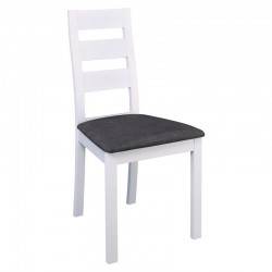 MILLER Καρέκλα Οξυά Άσπρο Ύφασμα Γκρι SET 2τμχ c423541
