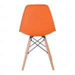 ART Wood Kαρέκλα Τραπεζαρίας Κουζίνας Ξύλο PP Πορτοκαλί SET 4τμχ c423544