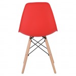 ART Wood Καρέκλα Τραπεζαρίας Κουζίνας Ξύλο PP Κόκκινο SET 4τμχ c423563