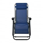 SUPER RELAX Πολυθρόνα με Υποπόδιο Μέταλλο Βαφή Ανθρακί Textilene Μπλε SET 2τμχ c423567