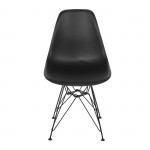 ART Καρέκλα Τραπεζαρίας Μέταλλο Βαφή Μαύρο PP Μαύρο SET 4τμχ c423593