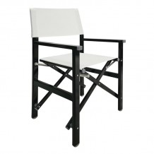 Σκηνοθέτη Πολυθρόνα Αλουμίνιο Μαύρο 1 2mm Textilene Άσπρο Πτυσσόμενη 2 75kg SET 4τμχ c423604