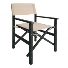 Σκηνοθέτη Πολυθρόνα Αλουμίνιο Ανθρακί 1 2mm Textilene Cappuccino Πτυσσόμενη 2 75kg SET 4τμχ c423605