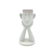 ROMANCE 1 ΒΑΖΟ ΦΙΓΟΥΡΑ POLYRESIN ΑΣΠΡΟ 12 8x8 8xH25 8cm c423696