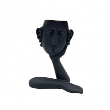 ROMANCE 3 ΒΑΖΟ ΦΙΓΟΥΡΑ POLYRESIN ΜΑΥΡΟ 15 8x7 8xH19 8cm c423697