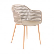 BERRY Πολυθρόνα Μέταλλο Βαφή Φυσικό PP Tortora SET 4τμχ c424014