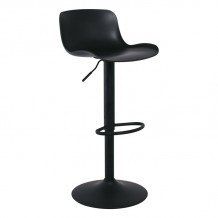 MOSS Σκαμπό BAR με Πλάτη Μέταλλο Βαφή Μαύρο PP Μαύρο Ρύθμιση Ύψους Περιστρεφόμενο SET 2τμχ c424027