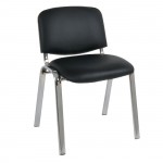 SIGMA Καρέκλα Γραφείου Επισκέπτη Μέταλλο Χρώμιο PVC Μαύρο SET 6τμχ c424129