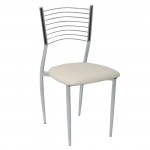 VIVIAN Καρέκλα Μέταλλο Χρώμιο PVC Εκρού SET 6τμχ c424134