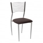 VIVIAN Καρέκλα Μέταλλο Χρώμιο PVC Σκούρο Καφέ SET 6τμχ c424138