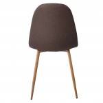 CELINA Καρέκλα Μέταλλο Βαφή Φυσικό Ύφασμα Καφέ SET 4τμχ c424179