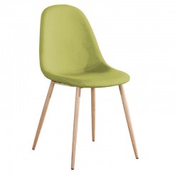 CELINA Καρέκλα Μέταλλο Βαφή Φυσικό Ύφασμα Πράσινο SET 4τμχ c424180