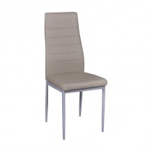 JETTA Καρέκλα Τραπεζαρίας Κουζίνας Μέταλλο Βαφή Γκρι Pvc Cappuccino Συσκ 6 SET 6τμχ c424184