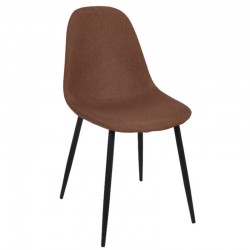 CELINA Καρέκλα Μέταλλο Βαφή Μαύρο Ύφασμα Καφέ SET 4τμχ c424216