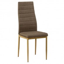 JETTA Kαρέκλα Τραπεζαρίας Κουζίνας Μέταλλο Βαφή Φυσικό Ύφασμα Καφέ SET 6τμχ c424223