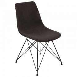 PANTON Καρέκλα Μέταλλο Βαφή Μαύρη PU Vintage Black SET 4τμχ c424278