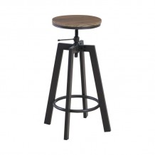 YORK Σκαμπό BAR Μέταλλο Βαφή Σκούρο Καφέ Καρυδί Ρύθμιση Ύψους Περιστρεφόμενο c424288