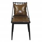 DANTE Καρέκλα Μέταλλο Βαφή Μαύρο PU Vintage Brown  c424298