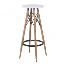 MACK Σκαμπό BAR Μέταλλο Βαφή Φυσικό Κάθισμα Απόχρωση Άσπρο SET 4τμχ c424308