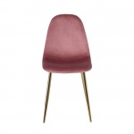 CELINA Καρέκλα Χρώμιο Χρυσό Velure Antique Pink SET 4τμχ c424341