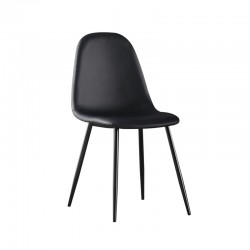 CELINA Καρέκλα Μέταλλο Βαφή Μαύρo Pvc Μαύρο SET 4τμχ c424351
