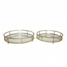 FLARE ΔΙΣΚΟΣ ΜΕ ΛΑΒΕΣ SET 2ΤΜΧ ΜΕΤΑΛΛΟ ΚΑΘΡΕΠΤΗΣ ΧΡΥΣΟ D40 64 35 24xH6 99cm c424850