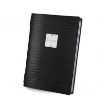 Menu δερμάτινο, μαύρο, με 2 διαφάνιες για 8 σελίδες A5 14.8x21cm, DAG c42493 Menu δερμάτινο, μαύρο, με 2 διαφάνιες για 8 σελίδες A5 14.8x21cm, DAG c42493