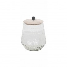 SCHERA ΔΟΧΕΙΟ ΑΠΟΘΗΚΕΥΣΗΣ ΜΕ ΚΑΠΑΚΙ ΓΥΑΛΙ ΞΥΛΟ WHITE WASHED D14xH20cm c424933