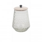 SCHERA ΔΟΧΕΙΟ ΑΠΟΘΗΚΕΥΣΗΣ ΜΕ ΚΑΠΑΚΙ ΓΥΑΛΙ ΞΥΛΟ WHITE WASHED D18xH26cm c424934