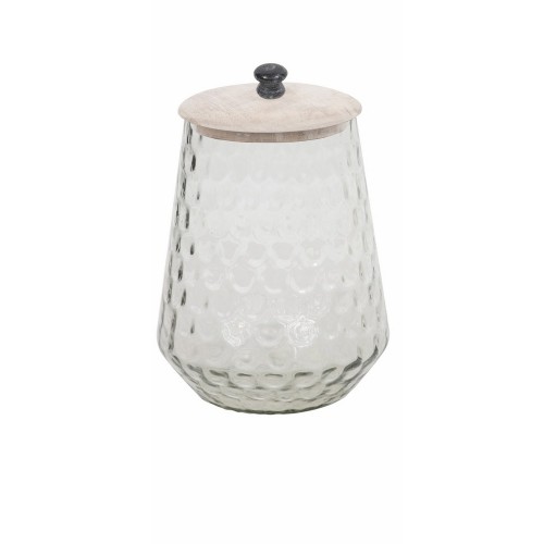 SCHERA ΔΟΧΕΙΟ ΑΠΟΘΗΚΕΥΣΗΣ ΜΕ ΚΑΠΑΚΙ ΓΥΑΛΙ ΞΥΛΟ WHITE WASHED D18xH26cm c424934