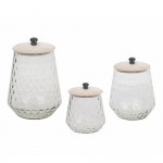 SCHERA ΔΟΧΕΙΟ ΑΠΟΘΗΚΕΥΣΗΣ ΜΕ ΚΑΠΑΚΙ ΓΥΑΛΙ ΞΥΛΟ WHITE WASHED D18xH26cm c424934