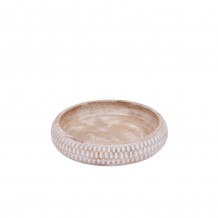 VENDA ΜΠΩΛ ΞΥΛΟ MANGO WHITE WASHED D15xH6cm c424937