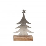 XMAS FELICITY ΔΕΝΤΡΟ ΑΛΟΥΜΙΝΙΟ ΞΥΛΟ MANGO ΑΣΗΜΙ ΦΥΣΙΚΟ 15x5xH23cm c424956