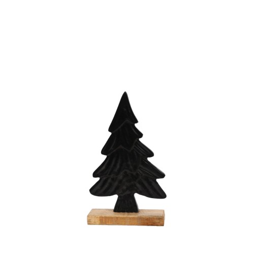 XMAS POLE ΔΕΝΤΡΟ ΑΛΟΥΜΙΝΙΟ ΞΥΛΟ MANGO ΜΑΥΡΟ ΦΥΣΙΚΟ 14x6xH22 5cm c425008