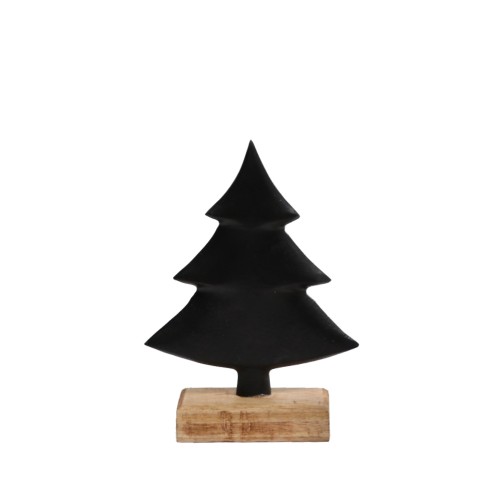 XMAS POLE ΔΕΝΤΡΟ ΑΛΟΥΜΙΝΙΟ ΞΥΛΟ MANGO ΜΑΥΡΟ ΦΥΣΙΚΟ 15x5xH20cm c425009