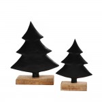 XMAS POLE ΔΕΝΤΡΟ ΑΛΟΥΜΙΝΙΟ ΞΥΛΟ MANGO ΜΑΥΡΟ ΦΥΣΙΚΟ 15x5xH20cm c425009