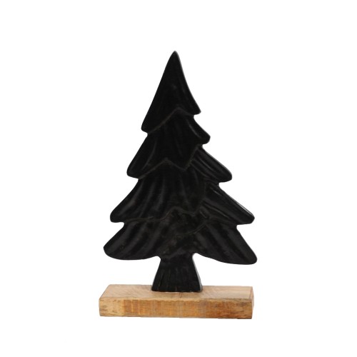 XMAS POLE ΔΕΝΤΡΟ ΑΛΟΥΜΙΝΙΟ ΞΥΛΟ MANGO ΜΑΥΡΟ ΦΥΣΙΚΟ 20x5xH25cm c425010