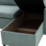Γωνιακός καναπές κρεβάτι αναστρέψιμος Lilian pakoworld ύφασμα πράσινο μέντας 225x148x81εκ c425098