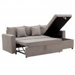 Γωνιακός καναπές κρεβάτι αναστρέψιμος Lilian pakoworld ύφασμα μπεζ 225x148x81εκ c425099