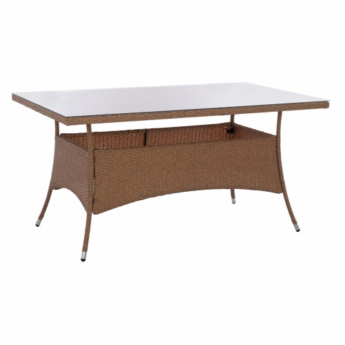 ΤΡΑΠΕΖΙ ΜΕΤΑΛΛΙΚΟ MINSK RATTAN ΜΠΕΖ ΚΑΦΕ HM5507 02 150x90x75 εκ c425137