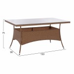 ΤΡΑΠΕΖΙ ΜΕΤΑΛΛΙΚΟ MINSK RATTAN ΜΠΕΖ ΚΑΦΕ HM5507 02 150x90x75 εκ c425137