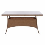 ΤΡΑΠΕΖΙ ΜΕΤΑΛΛΙΚΟ MINSK RATTAN ΜΠΕΖ ΚΑΦΕ HM5507 02 150x90x75 εκ c425137