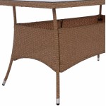 ΤΡΑΠΕΖΙ ΜΕΤΑΛΛΙΚΟ MINSK RATTAN ΜΠΕΖ ΚΑΦΕ HM5507 02 150x90x75 εκ c425137