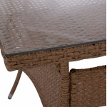 ΤΡΑΠΕΖΙ ΜΕΤΑΛΛΙΚΟ MINSK RATTAN ΜΠΕΖ ΚΑΦΕ HM5507 02 150x90x75 εκ c425137