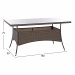 ΤΡΑΠΕΖΙ ΜΕΤΑΛΛΙΚΟ MINSK RATTAN ΓΚΡΙ HM5507 01 150x90x75Υ εκ c425138