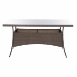 ΤΡΑΠΕΖΙ ΜΕΤΑΛΛΙΚΟ MINSK RATTAN ΓΚΡΙ HM5507 01 150x90x75Υ εκ c425138