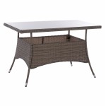 ΤΡΑΠΕΖΙ ΜΕΤΑΛΛΙΚΟ MILITARY RATTAN ΓΚΡΙ HM5141 31 120x70x75Υ εκ c425139