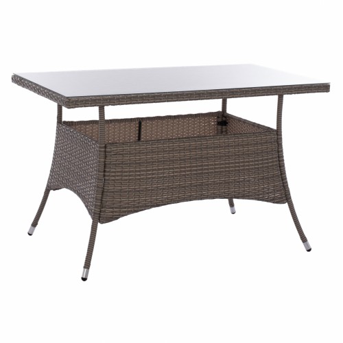 ΤΡΑΠΕΖΙ ΜΕΤΑΛΛΙΚΟ MILITARY RATTAN ΓΚΡΙ HM5141 31 120x70x75Υ εκ c425139