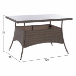 ΤΡΑΠΕΖΙ ΜΕΤΑΛΛΙΚΟ MILITARY RATTAN ΓΚΡΙ HM5141 31 120x70x75Υ εκ c425139
